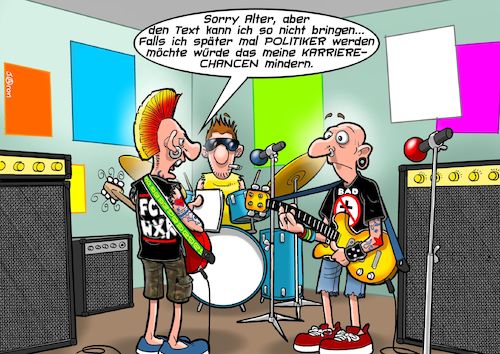 Cartoon: Punk is dead (medium) by Joshua Aaron tagged punk,punkrock,karriere,yuppies,punk,punkrock,karriere,yuppies