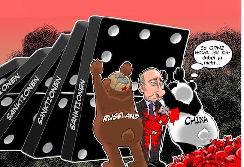 Cartoon: Sanktionen (medium) by Joshua Aaron tagged putin,ukraine,sanktionen,krieg,eu,china,russland,tote,mörder,putin,ukraine,sanktionen,krieg,eu,china,russland,tote,mörder