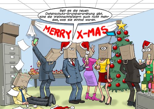 Cartoon: Weihnachtsfeier 2019 (medium) by Joshua Aaron tagged datenschutz,weihnachtsfeier,gesichter,facebook,instagramm,datenschutz,weihnachtsfeier,gesichter,facebook,instagramm