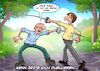 Cartoon: Duell (small) by Joshua Aaron tagged arzt,duell,impfung,beschwichtigung,degen