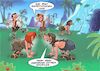 Cartoon: Extremsport in der Steinzeit (small) by Joshua Aaron tagged steinzeit,aufrechter,gang,primitiv,neandertaler,cro,magnon,lucy,urzeit