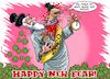 Cartoon: Happy New Fear! (small) by Joshua Aaron tagged neujahr,prosit,covid,corona,chestburster,alien,jahreswechsel,pandemie,2020,2021