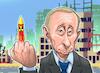 Cartoon: Mittelfinger (small) by Chris Berger tagged putin,ukraine,krieg,sanktionen,eu,fuck,off