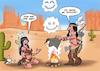 Cartoon: Rauchsignale (small) by Joshua Aaron tagged rauchsignale,kurznachrichten,emojis,sms,whatsapp,indianer,wild,west