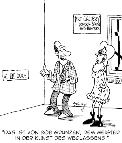 Cartoon: Angesagte Kunst (medium) by Karsten Schley tagged kunst,künstler,kultur,museen,business,kunstmarkt,medien,mode,preise,gesellschaft,kunst,künstler,kultur,museen,business,kunstmarkt,medien,mode,preise,gesellschaft