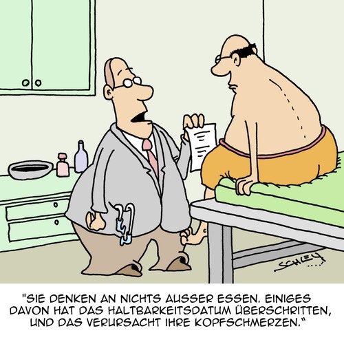 Cartoon: ARRRGH - das schmerzt!! (medium) by Karsten Schley tagged schmerzen,ernährung,patienten,ärzte,gesundheit,gesundheit,ärzte,patienten,ernährung,schmerzen