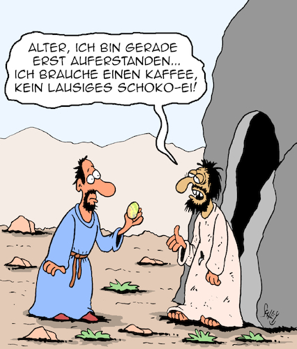 Cartoon: Auferstehung (medium) by Karsten Schley tagged ostern,christentum,jesus,kirche,religion,katholizismus,glaube,mythen,legenden,medien,gesellschaft,ostern,christentum,jesus,kirche,religion,katholizismus,glaube,mythen,legenden,medien,gesellschaft