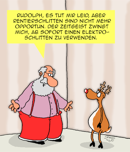 Aus für Rentierschlitten (medium) Cartoon: Aus für Rentierschlitten (medium) by Karsten Schley tagged weihnachten,mode,verkehr,transport,medien,opportunismus,klima,elektromobilität,traditionen,zeitgeist,rentierschlitten,weihnachtsmann,religion,christentum,feiertage,politik,gesellschaft,weihnachten,mode,verkehr,transport,medien,opportunismus,klima,elektromobilität,traditionen,zeitgeist,rentierschlitten,weihnachtsmann,religion,christentum,feiertage,politik,gesellschaft