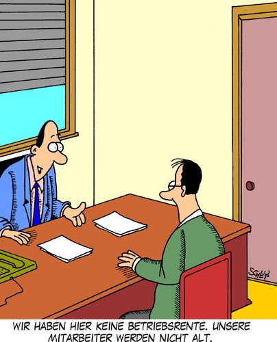 Cartoon: Betriebsrente (medium) by Karsten Schley tagged geld,rente,mitarbeiter,wirtschaft,business,geld,rente,mitarbeiter,wirtschaft,business