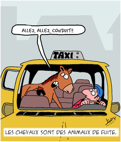 Cartoon: Chevaux (medium) by Karsten Schley tagged animaux,chevaux,nature,genetique,transport,chauffeurs,taxis,animaux,chevaux,nature,genetique,transport,chauffeurs,taxis