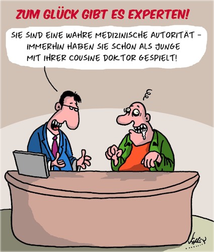Cartoon: Dank sei den Experten (medium) by Karsten Schley tagged medizin,experten,corona,covid19,gesundheit,politik,medien,medizin,experten,corona,covid19,gesundheit,politik,medien