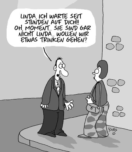 Cartoon: Das muß Liebe sein (medium) by Karsten Schley tagged dating,männer,frauen,liebe,flexibilität,gesellschaft,dating,männer,frauen,liebe,flexibilität,gesellschaft