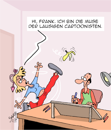 Cartoon: Die Muse (medium) by Karsten Schley tagged kunst,künstler,kultur,musen,cartoons,cartoonisten,zeichner,cartoonistinnen,zeichnerinnen,gags,humor,leserinnen,leser,medien,gesellschaft,kunst,künstler,kultur,musen,cartoons,cartoonisten,zeichner,cartoonistinnen,zeichnerinnen,gags,humor,leserinnen,leser,medien,gesellschaft