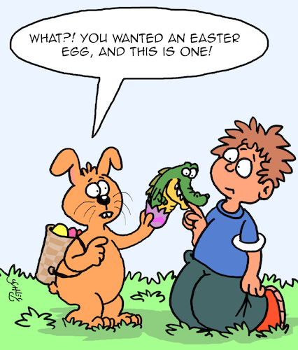 Cartoon: Easter Egg (medium) by Karsten Schley tagged religion,easter,bunnies,holidays,christianity,myths,gifts,kids,society,religion,easter,bunnies,holidays,christianity,myths,gifts,kids,society