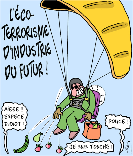 Cartoon: Eco-Terrorisme (medium) by Karsten Schley tagged terrorisme,greenpeace,ecologie,politique,allemagne,munich,futbol,securite,societe,terrorisme,greenpeace,ecologie,politique,allemagne,munich,futbol,securite,societe