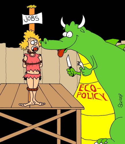 Cartoon: Ecopolicy (medium) by Karsten Schley tagged nature,jobs,environment,business