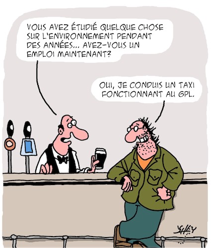 Cartoon: Environnement (medium) by Karsten Schley tagged etudes,universites,education,emplois,chauffeurs,pubs,bars,etudes,universites,education,emplois,chauffeurs,pubs,bars