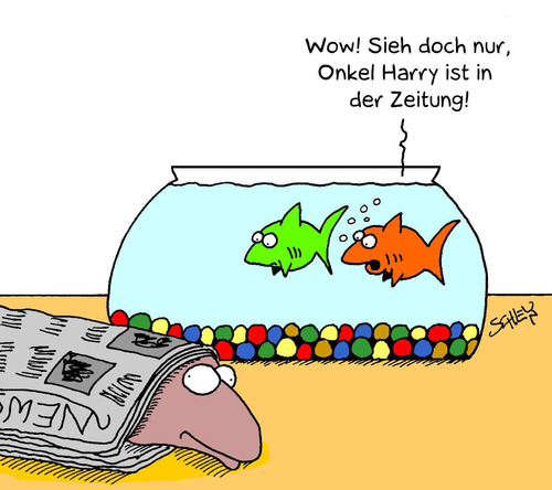 Cartoon: Fisch (medium) by Karsten Schley tagged gesellschaft,medien,zeitungen,presse,nachrichten,information,gesellschaft,medien,zeitungen,presse,nachrichten,information