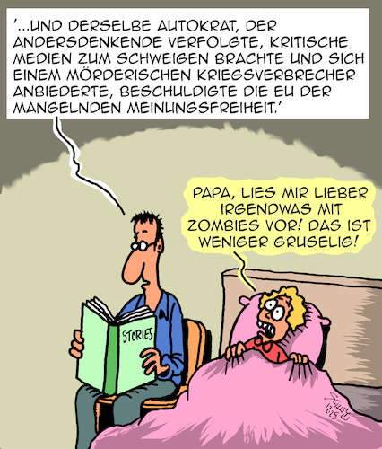 Cartoon: Gruselgeschichte (medium) by Karsten Schley tagged politik,krieg,demokratie,kriegstreiber,medien,meinungsfreiheit,autokratien,usa,trump,eu,gesellschaft,politik,krieg,demokratie,kriegstreiber,medien,meinungsfreiheit,autokratien,usa,trump,eu,gesellschaft