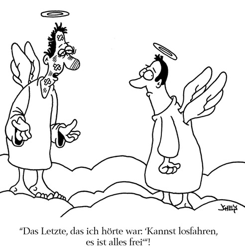 Cartoon: Himmlisch (medium) by Karsten Schley tagged religion,himmel,engel,leben,tod,religion,himmel,engel,leben,tod