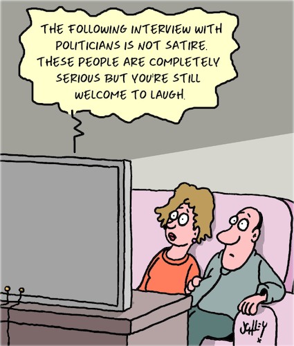 Cartoon: Interview with Politicians (medium) by Karsten Schley tagged politicians,satire,credibility,media,society,tv,politics,politicians,satire,credibility,media,society,tv,politics