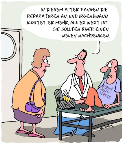 Cartoon: Kaputt (medium) by Karsten Schley tagged ärzte,patienten,ehe,liebe,wert,jobs,krankheiten,gesundheit,ärzte,patienten,ehe,liebe,wert,jobs,krankheiten,gesundheit