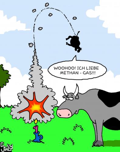 Cartoon: Kühe und Methangas (medium) by Karsten Schley tagged landwirtschaft,biogas,biosprit,umwelt,umweltschutz,klimaerwärmung