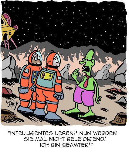 Cartoon: Neulich im Weltraum... (medium) by Karsten Schley tagged weltraum,raumschiffe,astronauten,aliens,technik,beamte,wissenschaft,forschung,reisen,weltraum,raumschiffe,astronauten,aliens,technik,beamte,wissenschaft,forschung,reisen