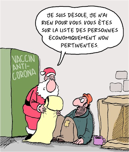 Cartoon: Non pertinentes (medium) by Karsten Schley tagged covid19,vaccin,noel,sdf,sante,politique,economie,covid19,vaccin,noel,sdf,sante,politique,economie