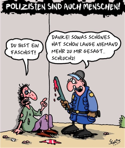 Cartoon: Polizei!!! (medium) by Karsten Schley tagged polizei,politik,polizeigewalt,rechtsextremismus,justiz,staat,gesellschaft,polizei,politik,polizeigewalt,rechtsextremismus,justiz,staat,gesellschaft