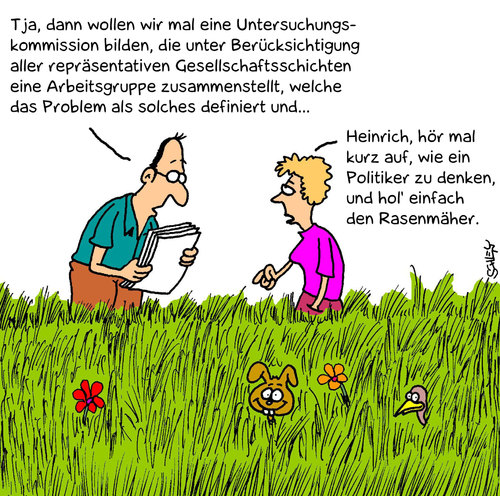 Cartoon: Problemlösung (medium) by Karsten Schley tagged politik,politiker,gesellschaft,umwelt,natur,politik,politiker,gesellschaft,umwelt,natur