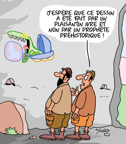 Cartoon: Prophetique (medium) by Karsten Schley tagged science,grottes,historique,recherche,extraterrestres,prophetes,ivrognes,medias,science,grottes,historique,recherche,extraterrestres,prophetes,ivrognes,medias