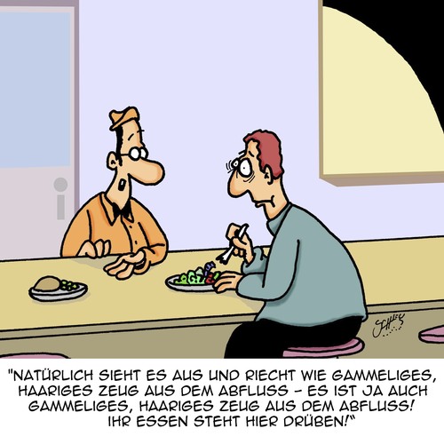 Cartoon: Prost Mahlzeit! (medium) by Karsten Schley tagged fastfood,gastronomie,schnellrestaurants,business,essen,ernährung,kochen,köche,gäste,fastfood,gastronomie,schnellrestaurants,business,essen,ernährung,kochen,köche,gäste