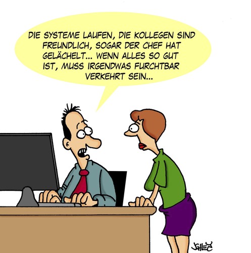 Cartoon: Richtig und falsch (medium) by Karsten Schley tagged arbeit,arbeitgeber,arbeitnehmer,jobs,technik,arbeit,arbeitgeber,arbeitnehmer,jobs,technik