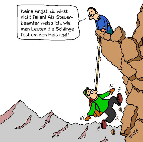 Cartoon: Schlinge (medium) by Karsten Schley tagged steuern,steuerpoltik,gesellschaft,geld,politik,beamte,steuern,steuerpoltik,gesellschaft,geld,beamte,angst,beruf,job,arbeit,schlinge