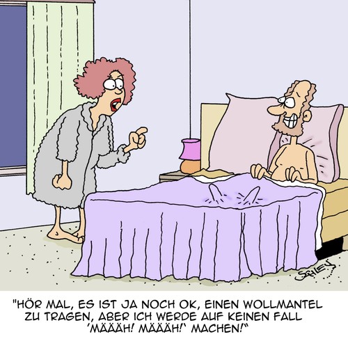 Cartoon: TIERISCH im Bett!! (medium) by Karsten Schley tagged liebe,ehe,männer,frauen,beziehungen,romantik,tiere,liebe,ehe,männer,frauen,sex,beziehungen,romantik,tiere