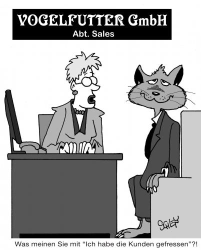 Cartoon: Vogelfutter (medium) by Karsten Schley tagged business,jobs,verkauf,profit,markt,gewinn