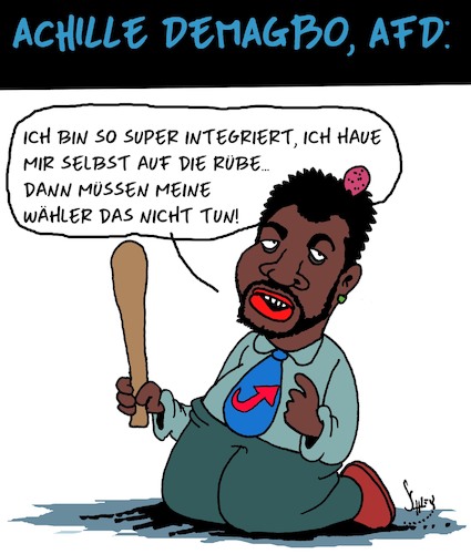 Cartoon: Voll integriert (medium) by Karsten Schley tagged afd,politik,rechtsextremismus,gesellschaft,faschismus,deutschland,afrika,rassismus,wahlen,afd,politik,rechtsextremismus,gesellschaft,faschismus,deutschland,afrika,rassismus,wahlen