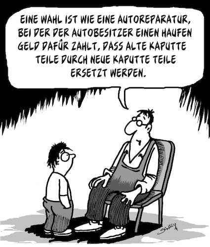 Cartoon: Was ist eine Wahl? (medium) by Karsten Schley tagged wahlen,politik,politiker,wähler,medien,deutschland,europa,gesellschaft,wahlen,politik,politiker,wähler,medien,deutschland,europa,gesellschaft