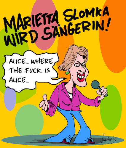 Cartoon: Where is Alice (medium) by Karsten Schley tagged fernsehen,slomka,weidel,afd,nazis,rassismus,homophobie,steuerflucht,nationalismus,deutschland,populismus,demokratie,wahlen,gesellschaft,fernsehen,slomka,weidel,afd,nazis,rassismus,homophobie,steuerflucht,nationalismus,deutschland,populismus,demokratie,wahlen,gesellschaft