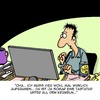 Cartoon: Aufräumen (small) by Karsten Schley tagged ordnung,sauberkeit,arbeitsplätze,computer,organisation,essen,trinken,business,wirtschaft