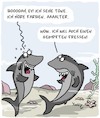 Cartoon: Cartoon mit Haien (small) by Karsten Schley tagged corona,impfungen,impfverweigerer,gesundheit,politik,gesellschaft,tiere,haie,meere