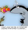 Cartoon: Clownfish (small) by Karsten Schley tagged nature fish sharks