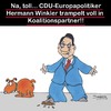 Cartoon: DAS geht ja gut los... (small) by Karsten Schley tagged innenpolitik,koalitionen,europapolitik,hermann,winkler,cdu,afd,demokratie