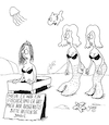 Cartoon: Der böse Ex (small) by Karsten Schley tagged männer,frauen,liebe,betrug,meerjungfrauen,beziehungen,ehe,gesellschaft