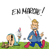 Cartoon: En Marche (small) by Karsten Schley tagged politik,frankreich,macron,fn,wahlen,stichwahlen,marine,le,pen,rechtsextremismus,faschismus,europa,eu,rassismus,isis