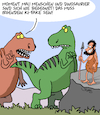 Cartoon: Fake!! (small) by Karsten Schley tagged ki,dinosaurier,natur,prähistorisches,menschen,urzeit,technik,digitales,fake,politik,gesellschaft