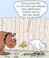 Cartoon: Fighting Dog (small) by Karsten Schley tagged christmas,dogs,geese,animals,veterans,social,issues,food,seasonal,holidays,traditions