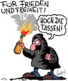 Cartoon: Frieden! (small) by Karsten Schley tagged g20,demonstrationen,terrorismus,politik,gewalt,verbrechen,polizei,hamburg,gesellschaft,deutschland
