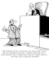 Cartoon: Innocent! (small) by Karsten Schley tagged law,trials,justice,lawyers,evolution,crime,society